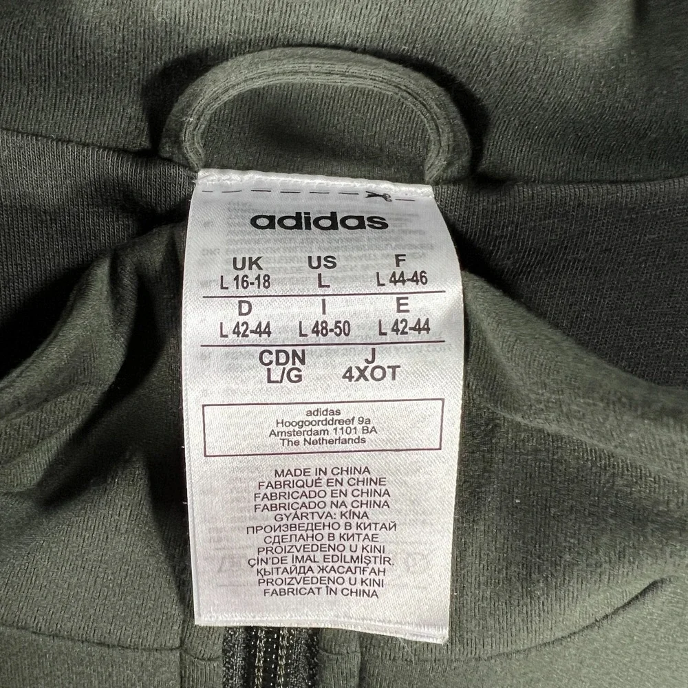 Adidas‎ Jacket Womens Large Green Long Sleeve Full Zip Mock Neck Active Outdoor